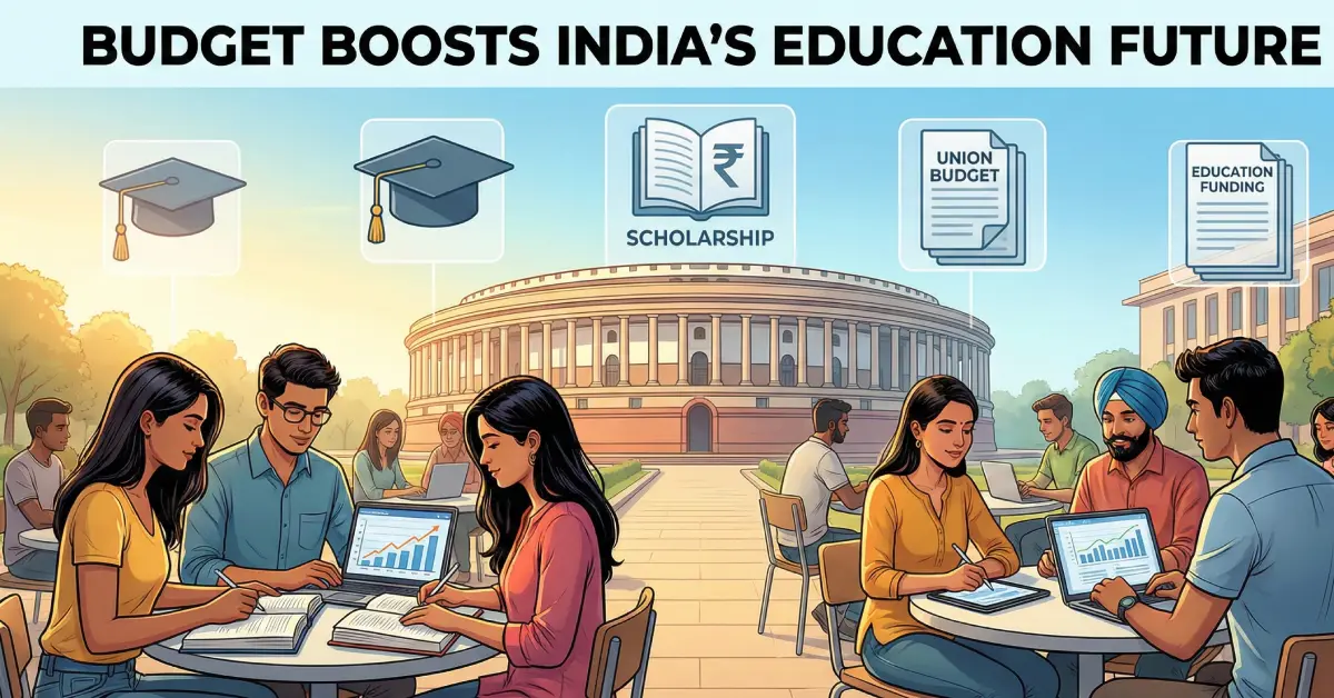 New budget for students highlighting education, scholarship and digital learning benefits in India