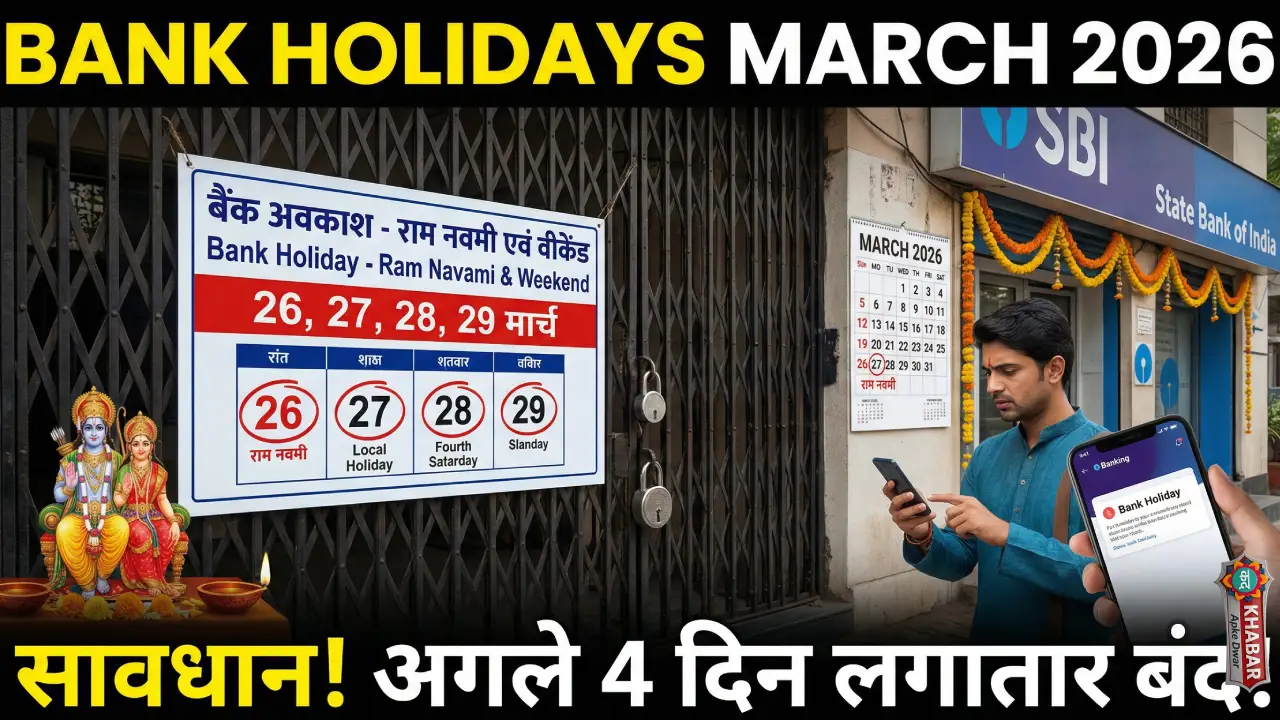 सावधान! अगले 4 दिन लगातार बंद! BANK HOLIDAYS MARCH 2026